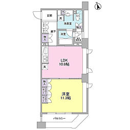パークフラッツ銀座イースト 1LDKの間取図画像