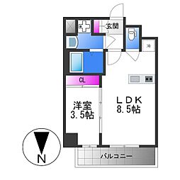 GrandPacific東今里Innovation 1LDKの間取図画像