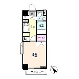 ロマネスク天神南第2 1Kの間取図画像