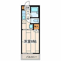 ファミーユ8番館 1Kの間取図画像