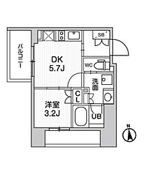 nido新御徒町 1DKの間取図画像