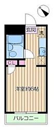 ハイツコスモス ワンルームの間取図画像