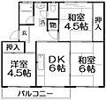 男山第2住宅114棟3階4.4万円
