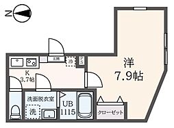 アリベルガーデンピア32番館 1Kの間取図画像