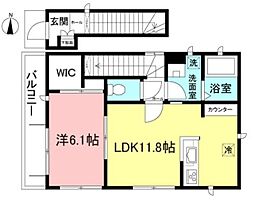 トパーズ南台 1LDKの間取図画像
