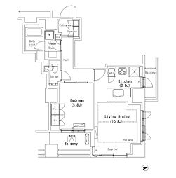 パークアクシス代官山 1LDKの間取図画像