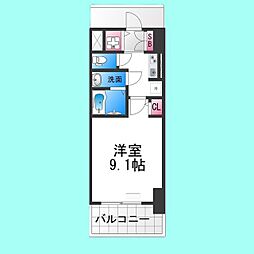 S-RESIDENCE堺blaze 15階1Kの間取り