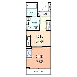 アルカンシエル 1DKの間取図画像