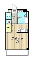 S FORT八王子堀之内1 2階1Kの間取り
