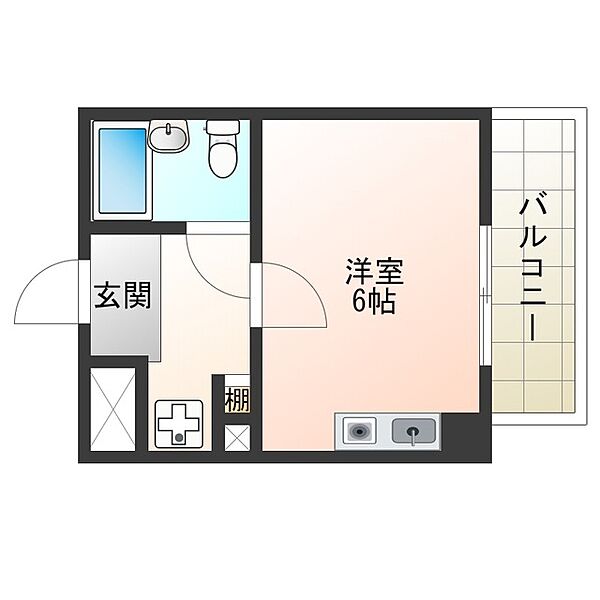 大阪府大阪市西区九条南１丁目(賃貸マンション1R・6階・16.64㎡)の写真 その2