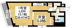 ヴェローナジュネス 1LDKの間取図画像