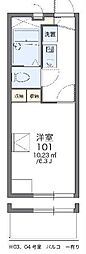 レオパレスレビュー 1Kの間取図画像