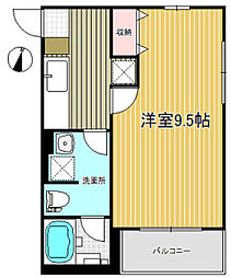 パールメゾン大宮 1Kの間取図画像