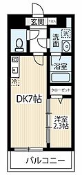 ARCOBALENOSHIN-ITABASHI 1DKの間取図画像