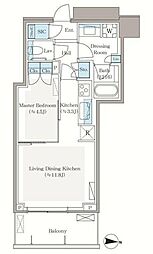パークシティ中野ザタワーブリーズ 1LDKの間取図画像
