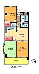 メゾン・リヴィエール 6階3DKの間取り