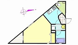 フラットK 1Kの間取図画像