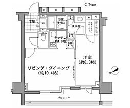 パークハビオ八丁堀 3階1LDKの間取り