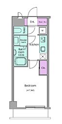 LOC'SKIKUNA 1Kの間取図画像