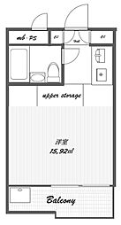 DOM都立大 ワンルームの間取図画像