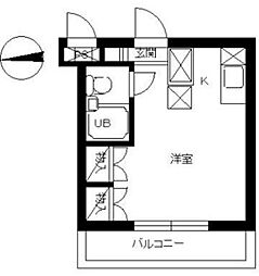 スカイコート向ヶ丘遊園 ワンルームの間取図画像