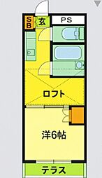 アンダルシア旭が丘 1Kの間取図画像