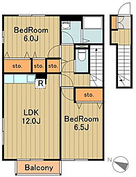 ＡＲＣＴＵＲＳ（アークトゥルス） 2階2LDKの間取り
