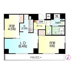 ウィステリア大宮 2LDKの間取図画像