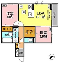 クラシアス 2LDKの間取図画像