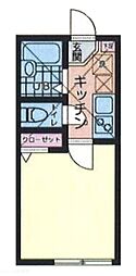 プラナス東久保2 1Kの間取図画像