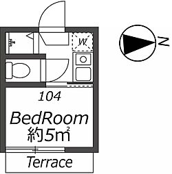 AP1058 ポンデロッサ学芸大学 ワンルームの間取図画像