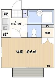 Bフラット 1階1Kの間取り