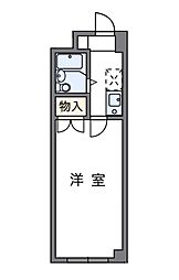 小田急江ノ島線 東林間駅 徒歩2分の賃貸マンション 2階1Kの間取り