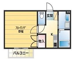 湘南メゾンK 1Kの間取図画像