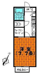 ソレイユ大塚 2階1Kの間取り
