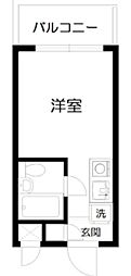 祖師谷シティハウス ワンルームの間取図画像