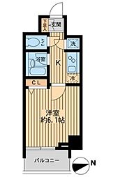 HF早稲田レジデンス2 1Kの間取図画像
