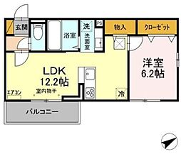 ボヌール 1LDKの間取図画像