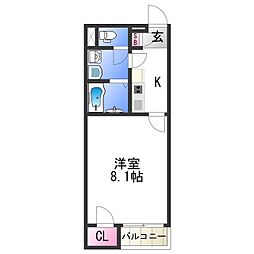 JR紀勢本線 海南駅 徒歩13分の賃貸アパート 2階1Kの間取り