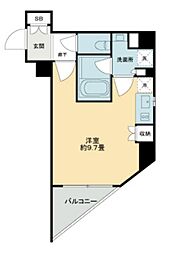 ライオンズフォーシア中野 4階ワンルームの間取り
