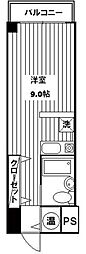 五反田リーラハイタウン ワンルームの間取図画像
