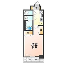 GLUCK MAISON S-SAKAI XVI 4階1Kの間取り