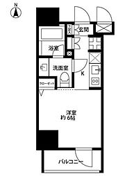 プレール・ドゥーク亀戸5 1Kの間取図画像