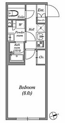 RenaissanceCourt蒲田 1Kの間取図画像