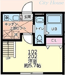 JR横浜線 淵野辺駅 徒歩7分の賃貸アパート 1階1Kの間取り