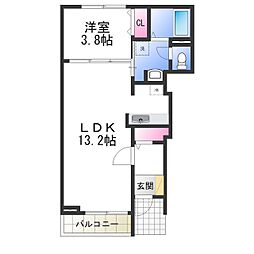 ゾーナブローテ2 1LDKの間取図画像