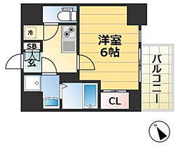 JR東海道・山陽本線 兵庫駅 徒歩10分の賃貸マンション 12階1Kの間取り