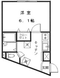 アルデーア下北沢 1階1Kの間取り