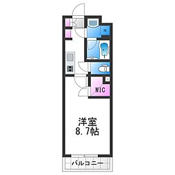ウェルスクエア万代東 1Kの間取図画像