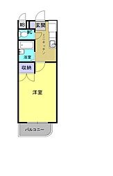 パークスショウワ 1Kの間取図画像